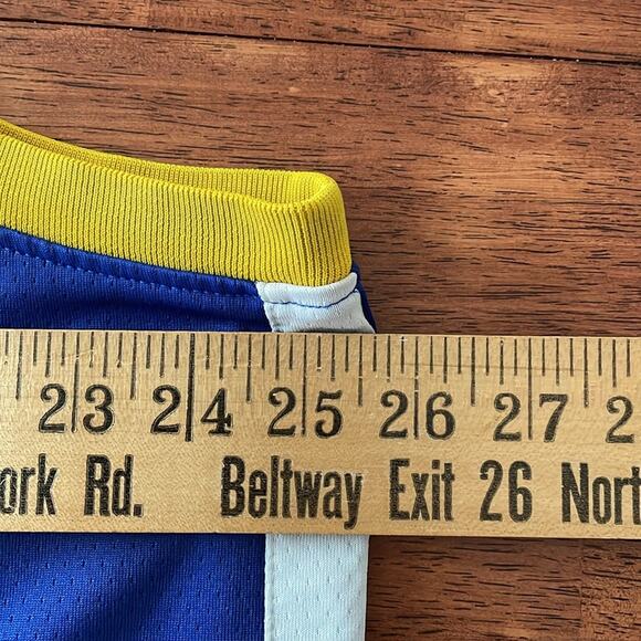 Nike NBA  Stephen Curry 30 Golden State Warriors Swingman Jersey Blue Yellow 2XL - Picture 10 of 11